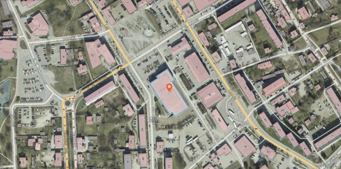 Ekspertiisi objekti asukoht maa-ameti geoportaali kaardil