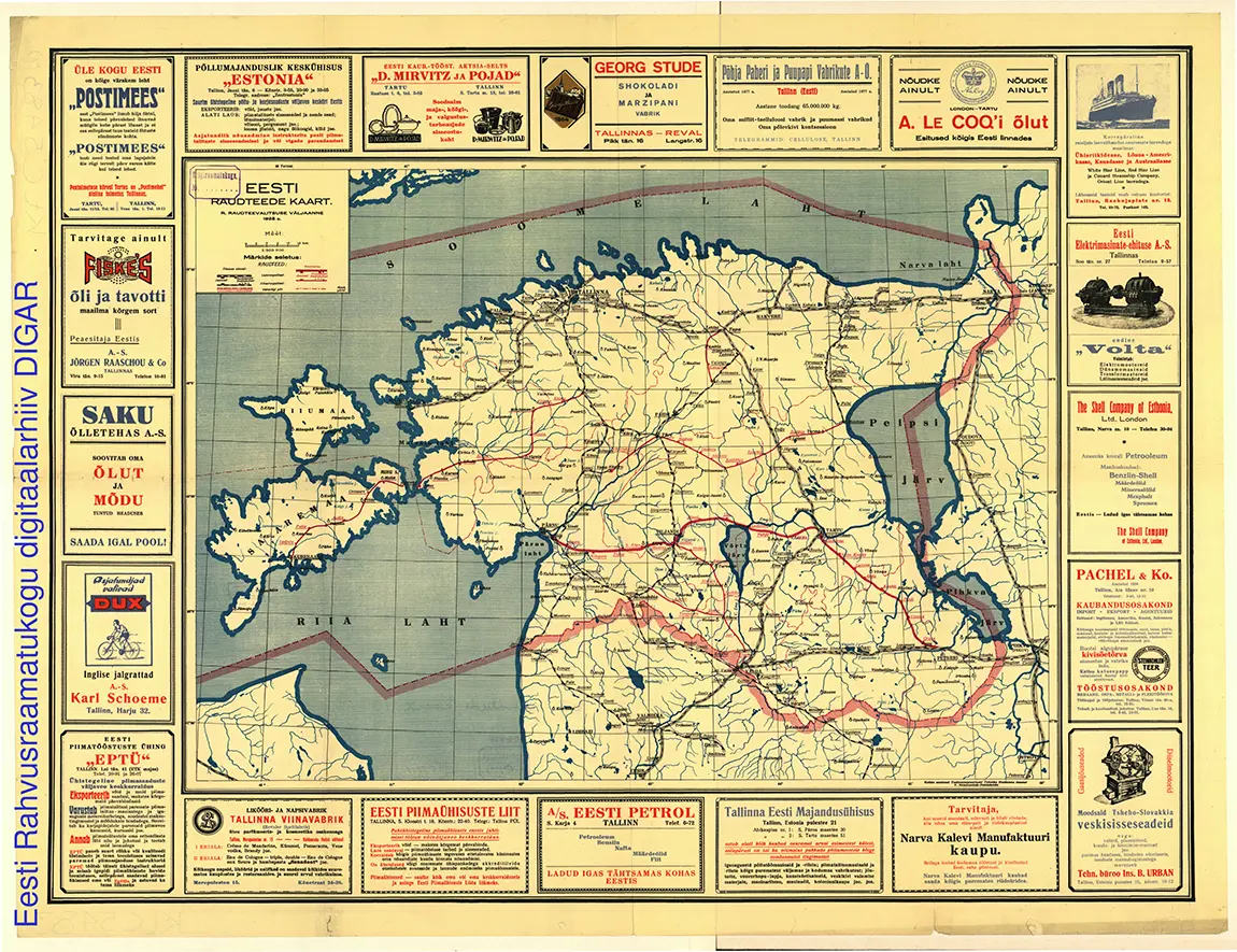 Näide ajaloost: Eesti raudteevõrgustiku planeerimisest (Raudteevalitsuse väljaanne, 1928). Pilt on illustratiivne.